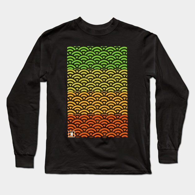 Retro Japanese Clouds Pattern RE:COLOR 05 Long Sleeve T-Shirt by HCreatives